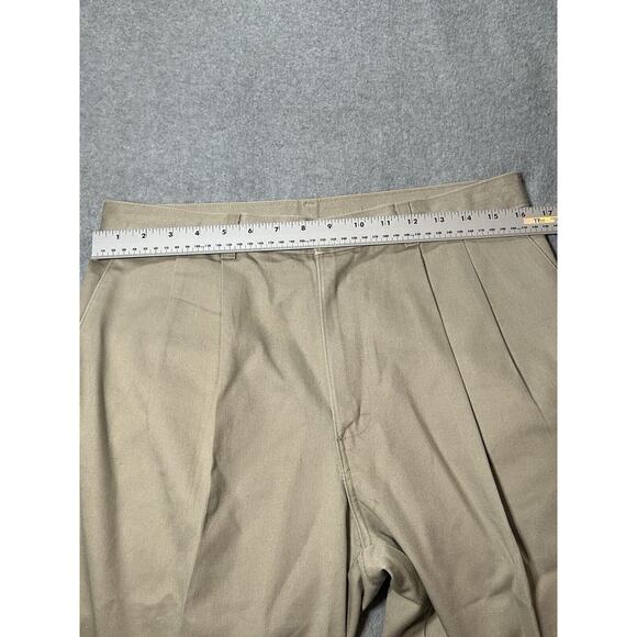 Vtg Wrangler Riata Pants mens W33 L32 Khaki Chino Beige Flat Front - Picture 3 of 15